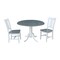 International Concepts Square 42 in Dual Drop Leaf Table, 2 San Remo Side Chairs, White/Heather Gray, 42 in W, 42 in L, Wood K05-42DP-C10P - alternate 1
